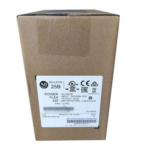 new  Allen-Bradley 25B-D010N104 PowerFlex 525 4kw 5HP AC Drive 25B-D010N104