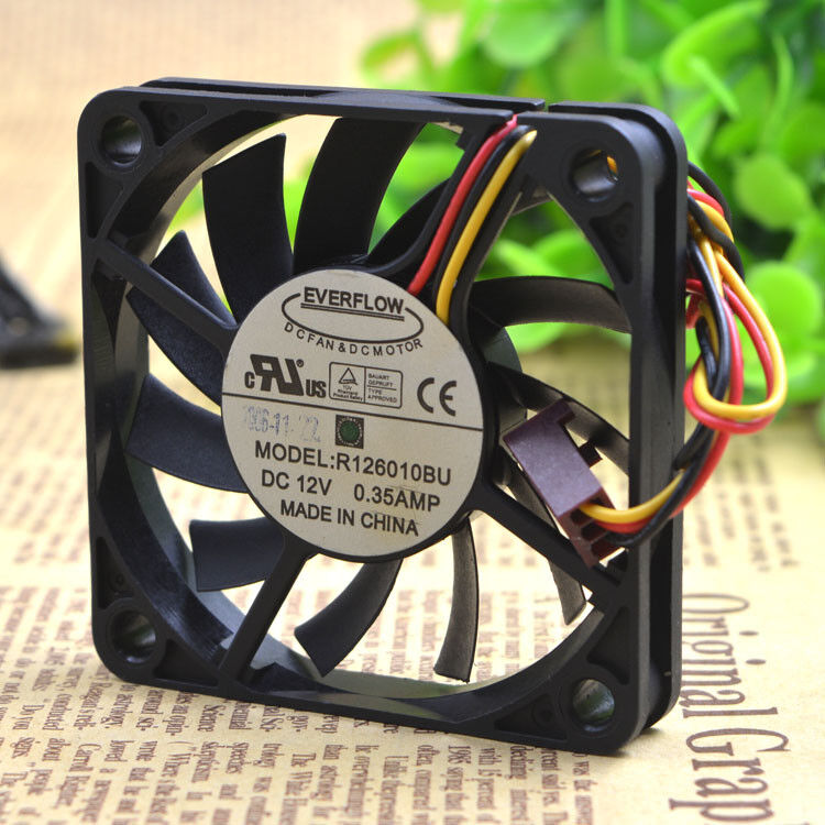 new 1 PCS Fan DC 12V 0.35A 3 Pin R126010BU 6010 6CM - OMRON