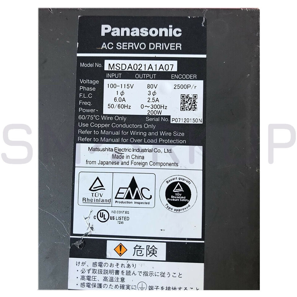 PANASONIC MSDA021A1A07 Servo Drive: High-Quality Motor Driver Unit - PANASONIC