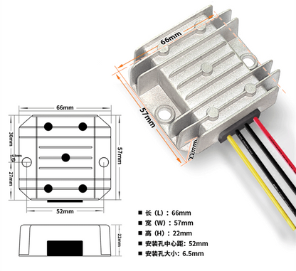 new 1PC waterproof power converter module 48V(20V-60V) to 12V 10A 120W - KOEED