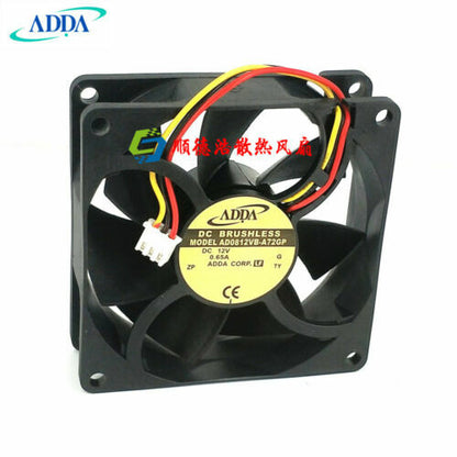new ADDA 8025 12V 0.65A AD0812VB-A72GP double ball high air volume cooling fan