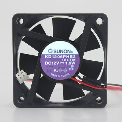 new 1PC 6cm DC 12V 0.19W 2Wire Silence axial fan KD1206PHB2(2) 60*60*15mm 6015 - PHB2