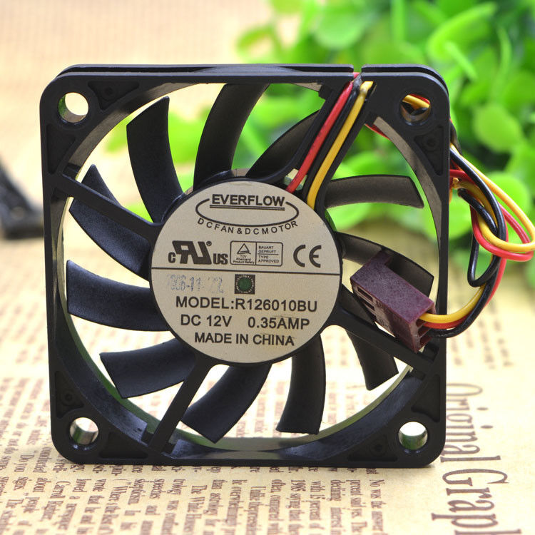 new 1 PCS Fan DC 12V 0.35A 3 Pin R126010BU 6010 6CM - OMRON