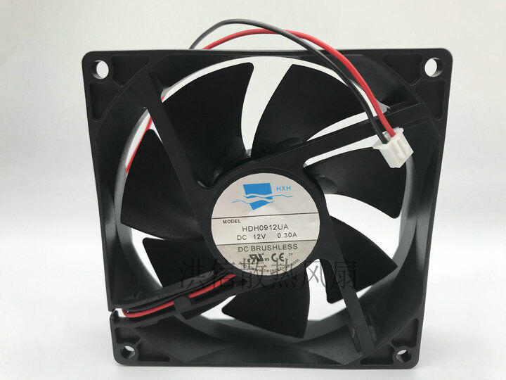 new 1 PCS For DC12V 0.30A 92*25MM 2 pin cooling fan Fan HDH0912UA - VENDOR NAME