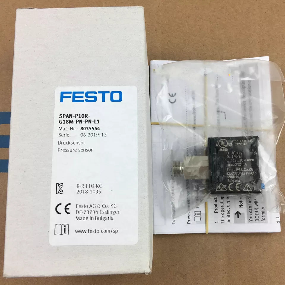 Festo SPAN-P10R-G18M-PN-PN-L1 8035544 Pressure Sensor - FESTO