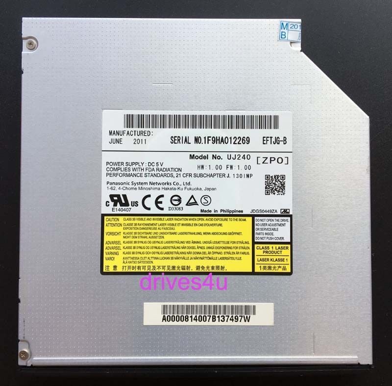 new Panasonic UJ-240 6X 3D Blu-ray Burner Writer BD-RE Slim DVD RW SATA Drive - PANASONIC