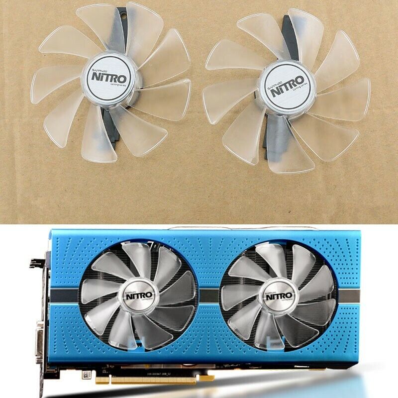 1PC LED Light Cooling Fan for Sapphire NITRO RX570 580 590 RX470 480 Card - SAPPHIRE