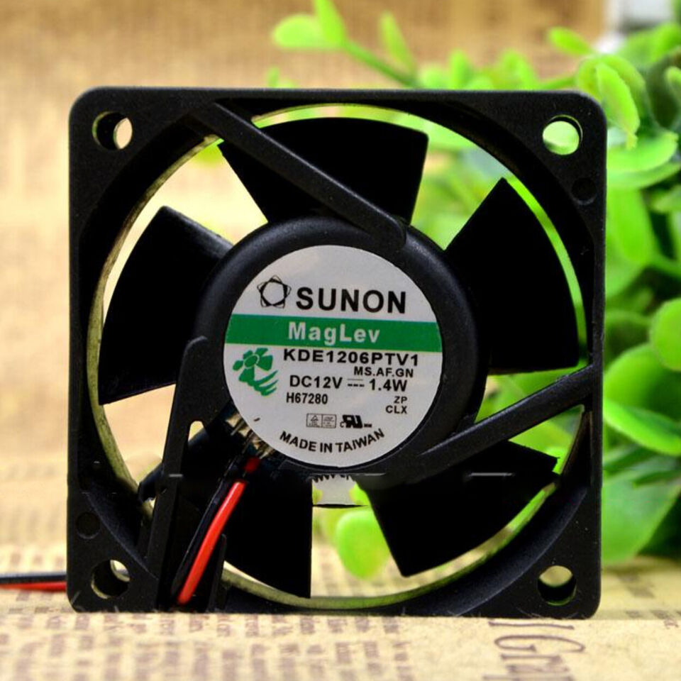 new 1PC SUNON KDE1206PTV1 12V 1.4W 6CM 6025 2-wire Mute Cooling Fan - SUNON