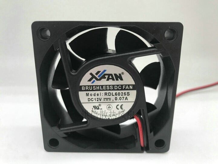 new 1 pcs Fan 6CM 2-pin quiet cooling fan XFAN RDL6025S DC12V 0.07A 6025 - KOEED