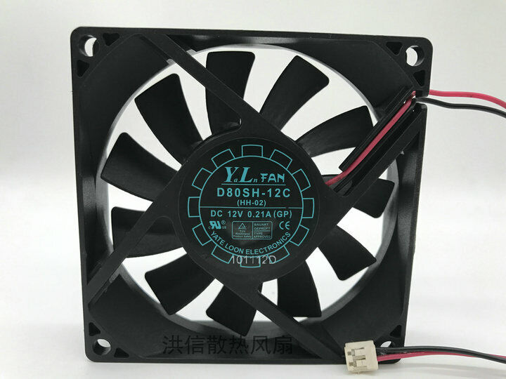 new 1PC YATE LOON D80SH-12C (HH-02) DC12V 0.21A (GP) Power Cooling Fan - YATE LOON
