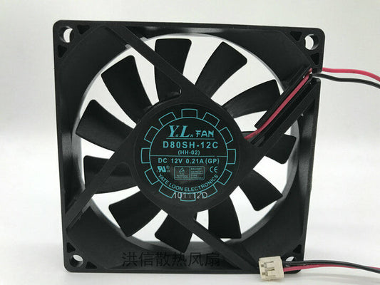 new 1PC YATE LOON D80SH-12C (HH-02) DC12V 0.21A (GP) Power Cooling Fan - YATE LOON