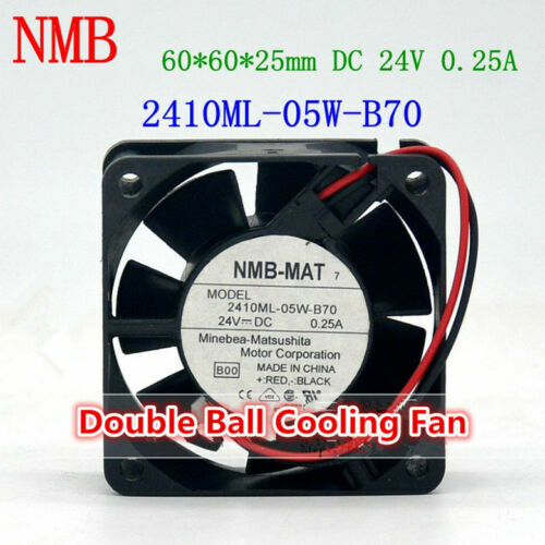 new 1PC 0.25A two-wire double ball cooling fan 2410ML-05W-B70 6025 6CM 24V - KOEED