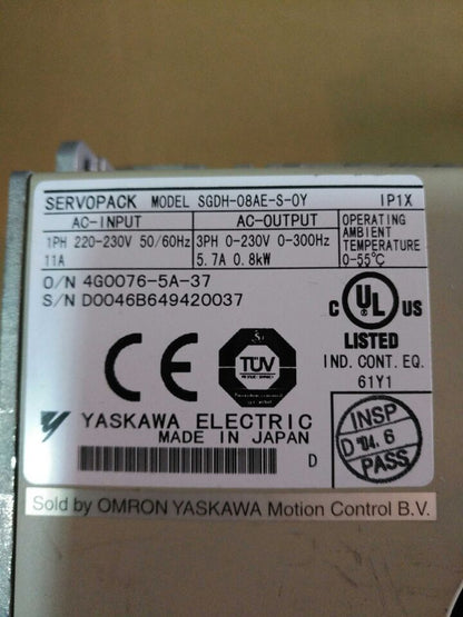Yaskawa SGDH08AESOY AC Servo Drive - YASKAWA