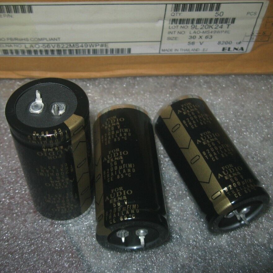 new 2PCS ELNA 56V 8200UF Electrolytic Capacitor For Audio Hi-Fi Filter 30*63MM - ELNA