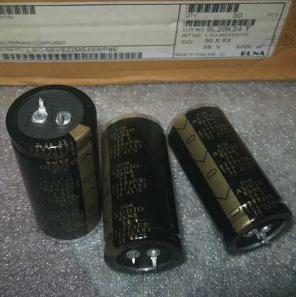 new 2PCS ELNA 56V 8200UF Electrolytic Capacitor For Audio Hi-Fi Filter 30*63MM - ELNA