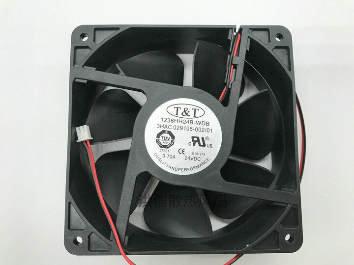 new 1 PCS For 24V 0.70A 12CM 2 pin Robot Fan 1238HH24B-WDB 3HAC 029105-002/01 - 029105
