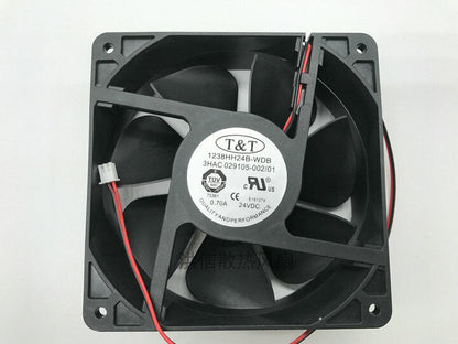 new 1 PCS For 24V 0.70A 12CM 2 pin Robot Fan 1238HH24B-WDB 3HAC 029105-002/01 - 029105