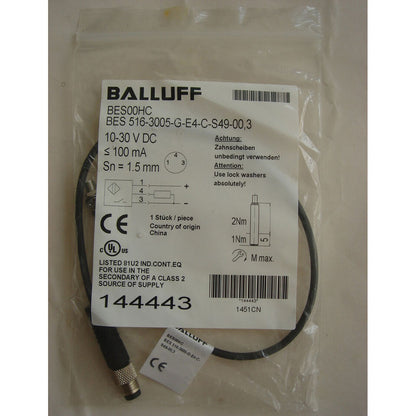 BES 516-3005-G-E4-C-S49-00.3 Proximity Switch 1PC BALLUFF BES 516-3005-G-E4-C-S49-00.3 Proximity Switch - BALLUFF