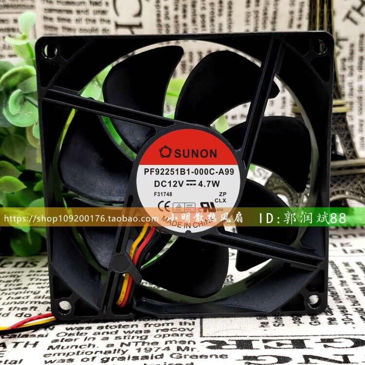 used 1 pcs inverter cooling fan     PF92251B1-000C-A99 9225 12V 4.7W 9.2CM