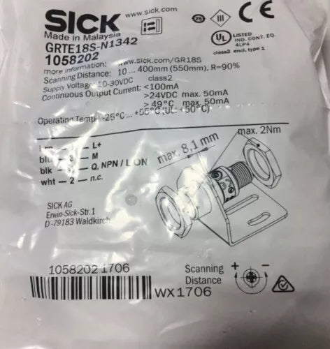 new 1PC Sick GRTE18S-N1342 Photoelectric Sensor GRTE18SN1342 - SICK
