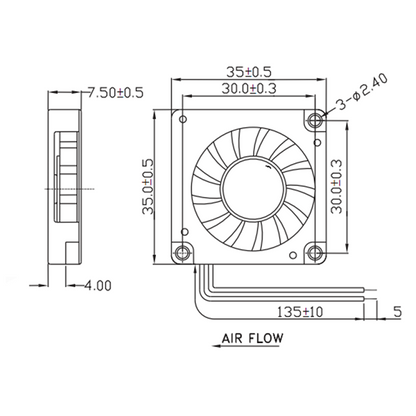 used 1PC For Mini Laptop Chip Cooling fan 2pin GB0535ACB1-8 5V 3.5CM 35x35x7mm - KOEED