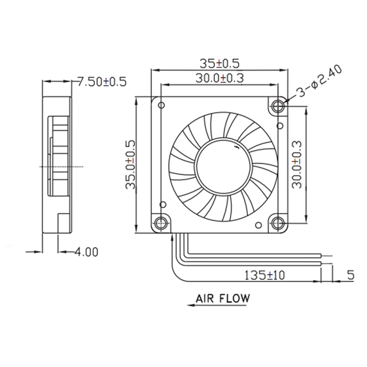 used 1PC For Mini Laptop Chip Cooling fan 2pin GB0535ACB1-8 5V 3.5CM 35x35x7mm