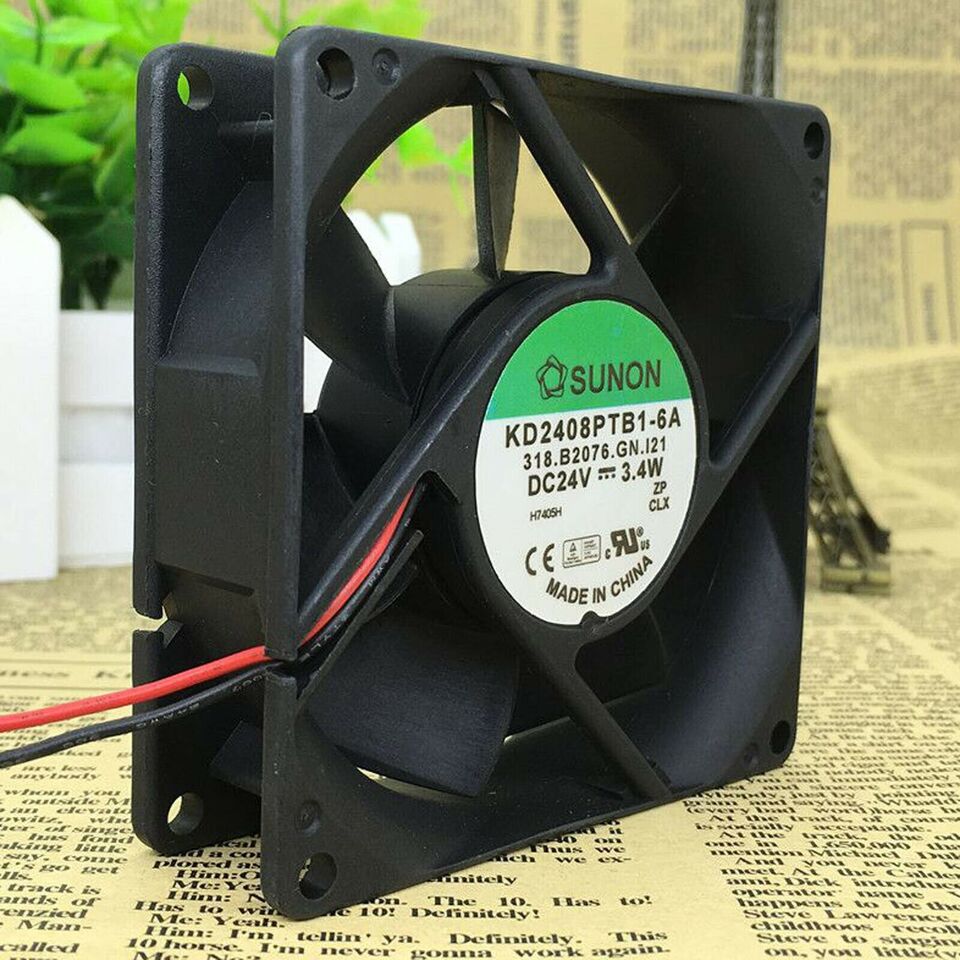 new 1PC SUNON KD2408PTB1-6A 24V 3.4W 8025 8cm 2-wire Inverter Cooling Fan - SUNON