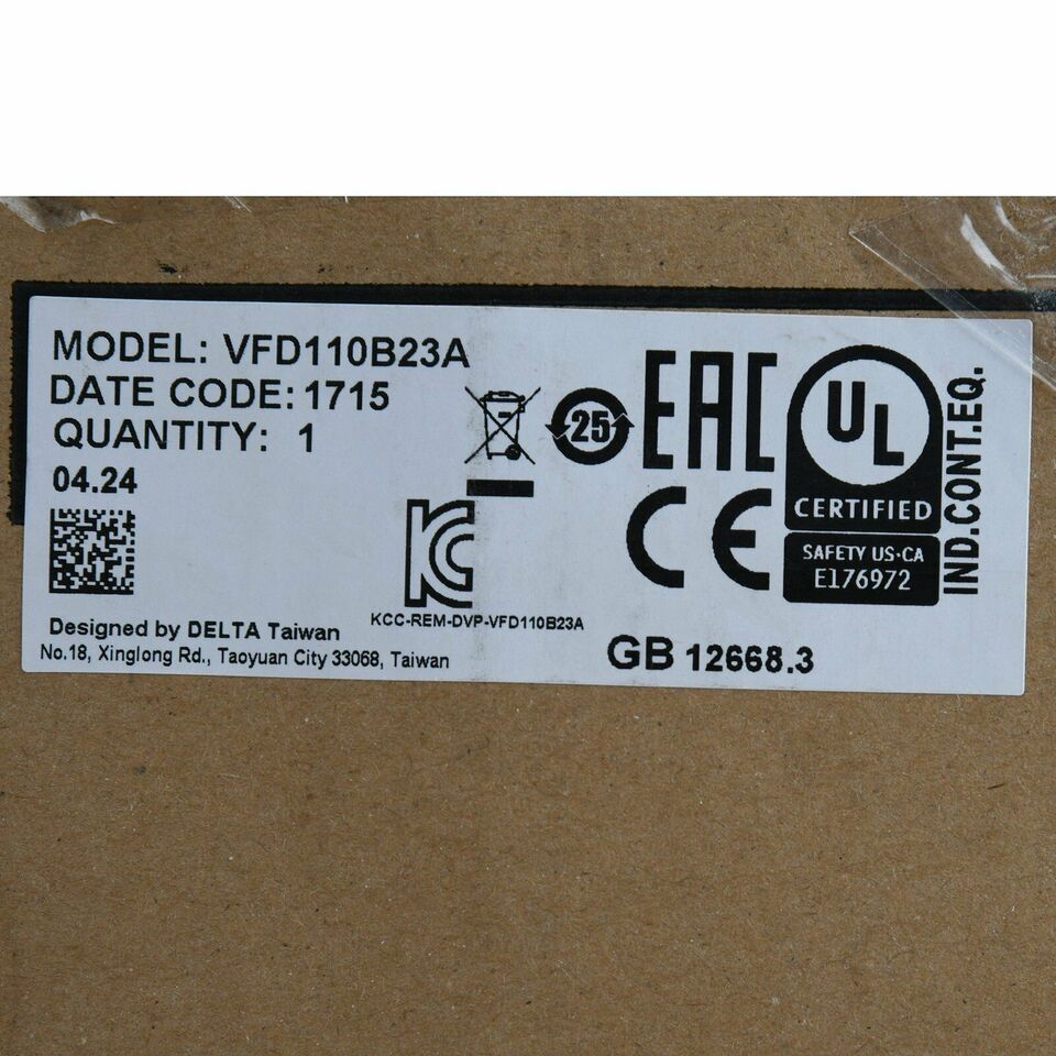 new 1PC Delta VFD110B23A Motor Drive Inverter 15HP 3-Phase 11KW - DELTA
