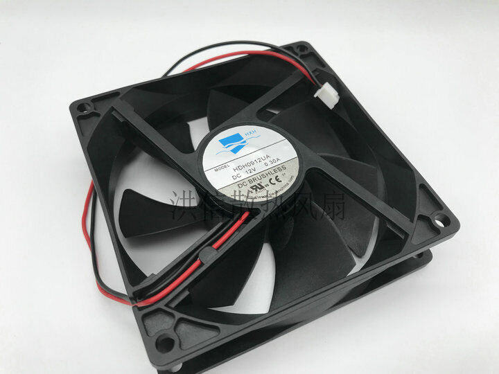 new 1 PCS For DC12V 0.30A 92*25MM 2 pin cooling fan Fan HDH0912UA - VENDOR NAME