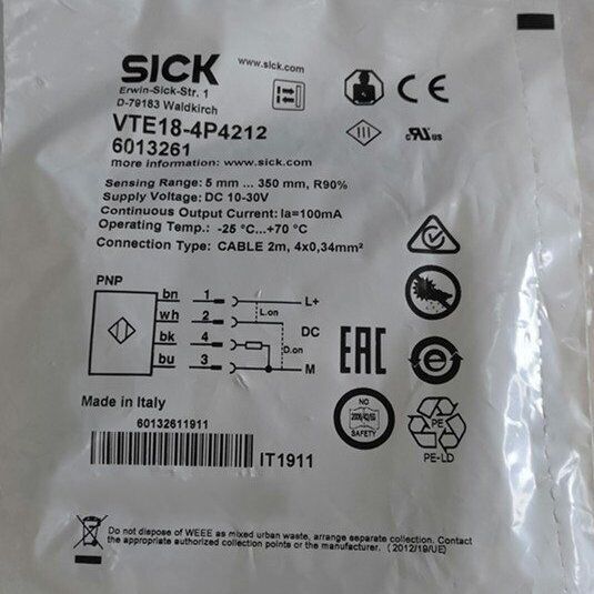 new SICK VTE18-4P4212 Photoelectric Switch One VTE184P4212 - SICK