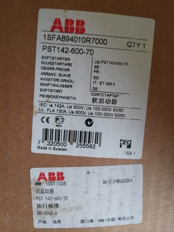 ABB 1SFA894010R7000 Soft Starter Expected Ship - ABB
