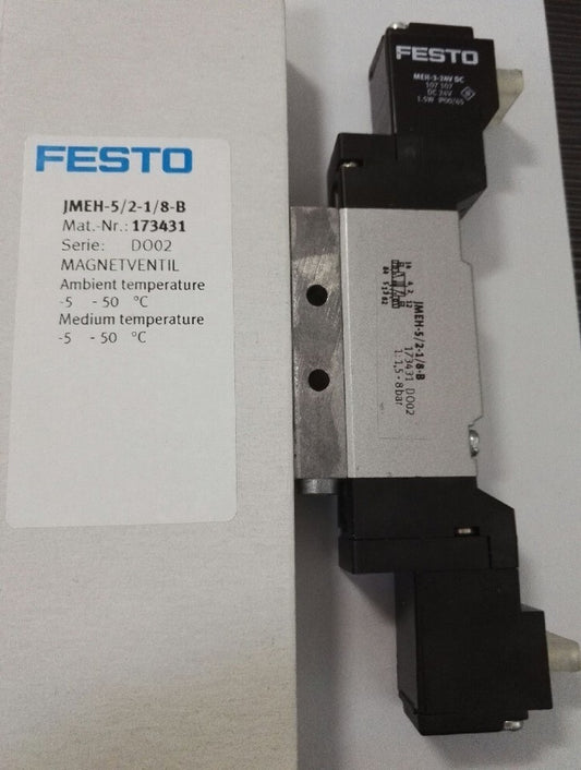 new Festo JMEH-5/2-1/8-B 173431 Solenoid Valve One JMEH5/21/8B