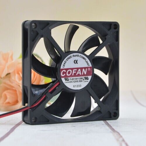COFAN F-8015H12BII 12V 0.35A 80x80x15mm 8CM 2Pin Cooling Fan - COFAN