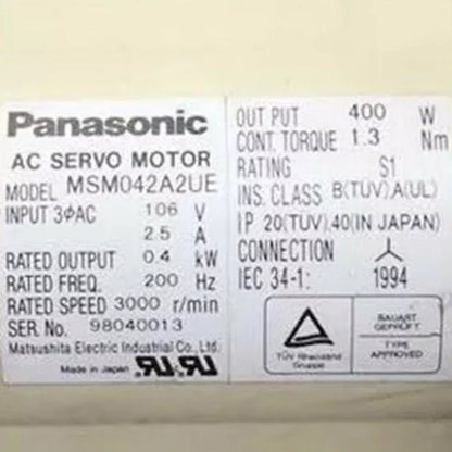 New Panasonic MSM042A2UE Servo Motor 1PC - Latest Model with High Precision Control - PANASONIC