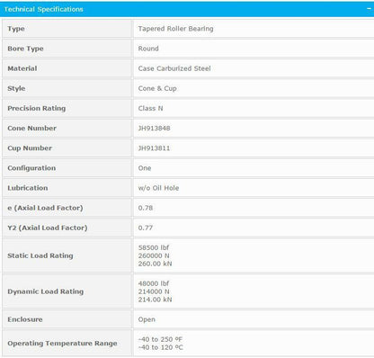 new 1PC NTN JH913848/JH913811 Tapered Roller Bearing 70x150x25.4mm. - NTN