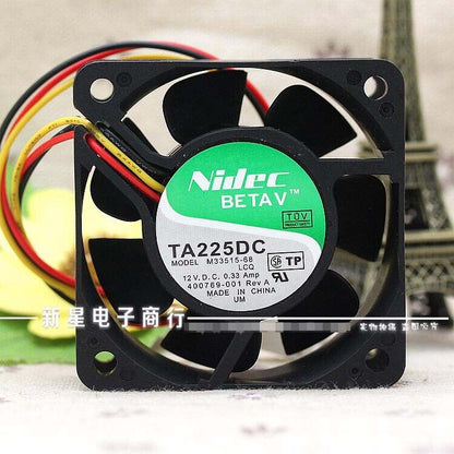 used 1PC three-wire cooling fan TA225DC M33515-68 12V 0.33A 6CM 6025 - PLCCONTROL