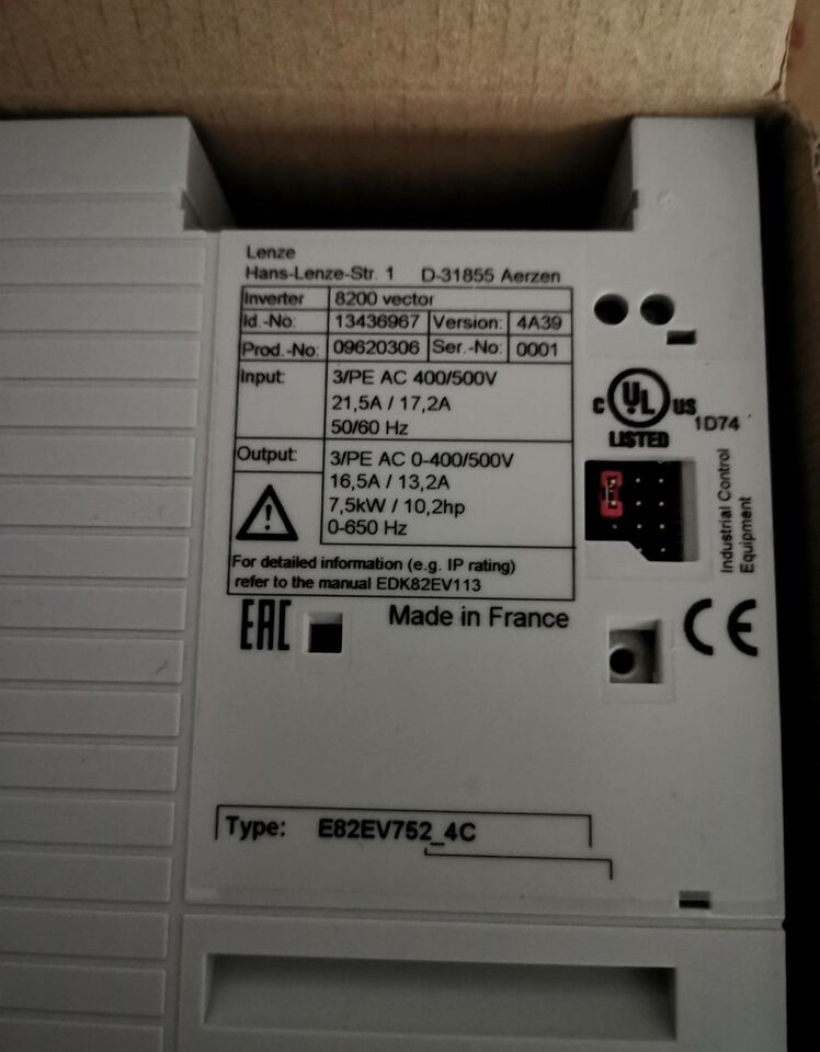 new 1PCS Lenze inverter LENZE 8200 VECTOR D-31855 E82EV752-4C 7.5KW E82EV752_4C