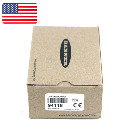 new BANNER Q4XTBLAF300-Q8 Photoelectric Sensor - US Stock - BANNER