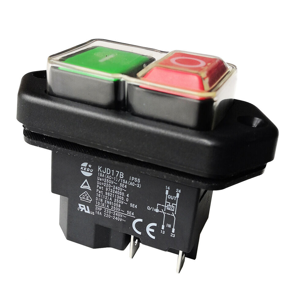 new KEDU KJD17B 4-Terminals Electromagnetic Pushbutton Switches for Electric Slicer - KEDU
