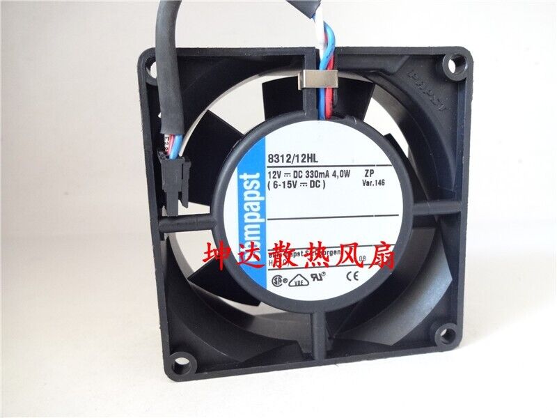 new 1 PCS Cooling Fan 3-wire dual ball cooling fan 8312/12HL DC12V 4.0W 8032 8CM - [VENDOR NAME]