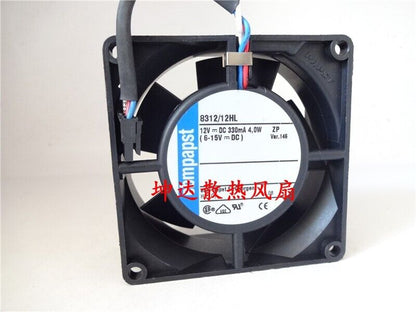 new 1 PCS Cooling Fan 3-wire dual ball cooling fan 8312/12HL DC12V 4.0W 8032 8CM - [VENDOR NAME]