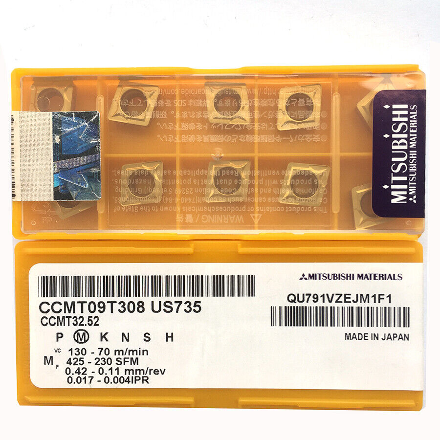 new 10pcs/box Mitsubishi CCMT09T308 US735 CCMT32.52 Carbide Insert Ship - MITSUBISHI