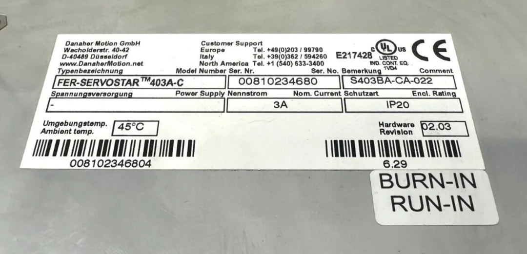 used Kollmorgen S403BA-CA-022 Servo Drive - KOLLMORGEN [2]