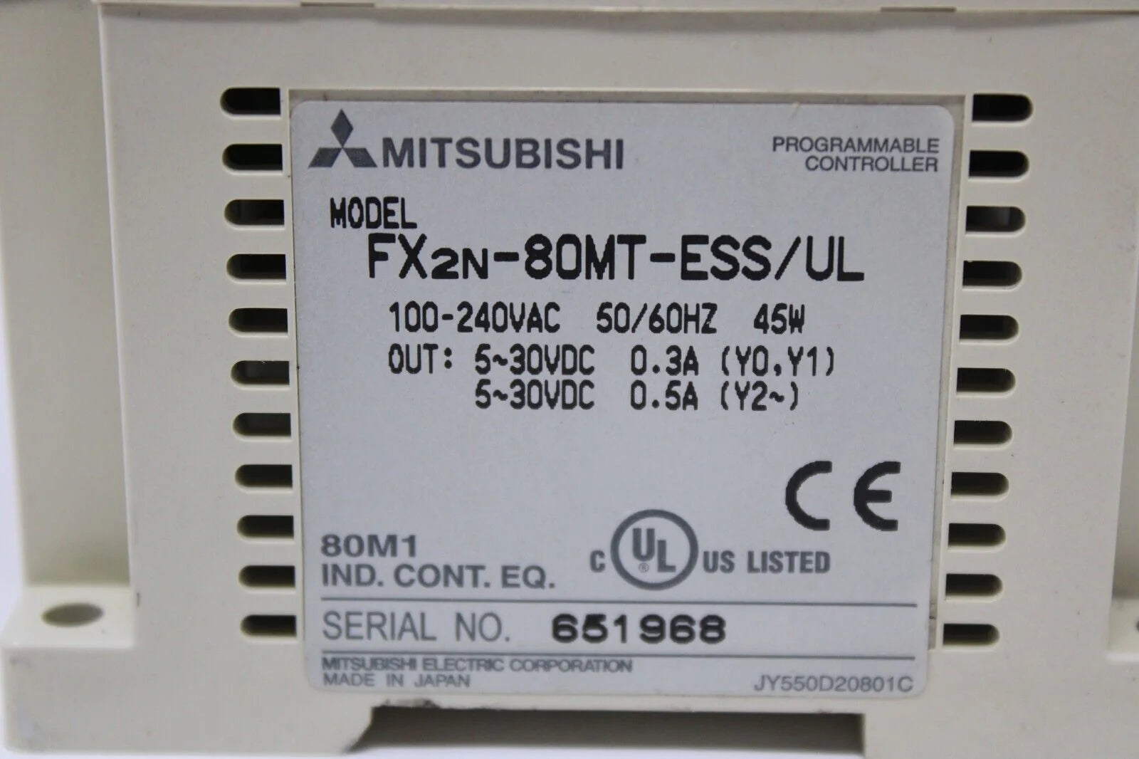 used Mitsubishi FX2N-80MT-ESS/UL Controller - MITSUBISHI [2]