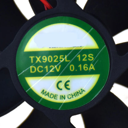 used Qty:1pc Cooling Fan 2Pin For Tianxuan TX9025L12S 90*90*25mm 12V 0.16A - KOEED [1]