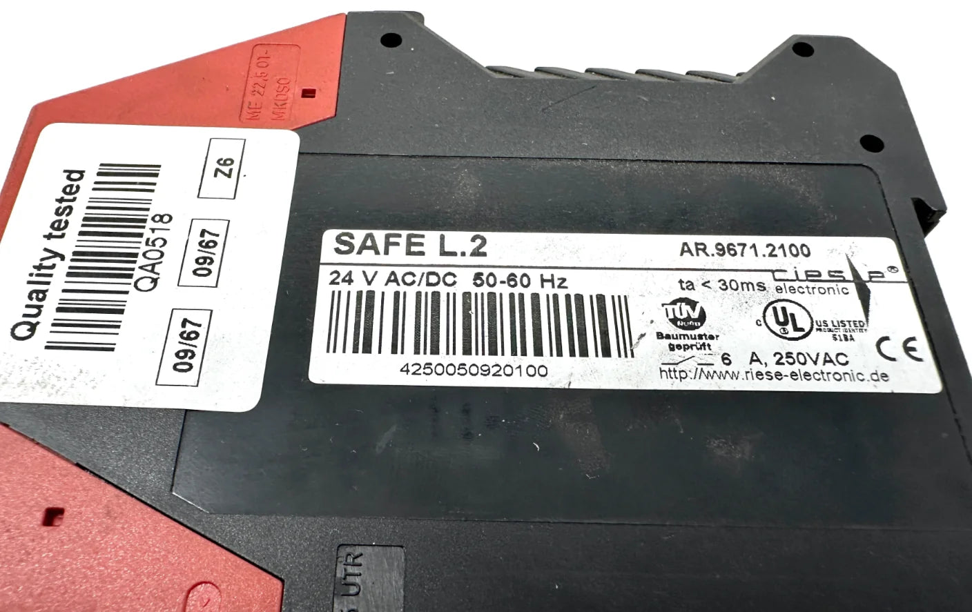 used Riese Electronic AR.9671.2100 Safety Relay SAFE L.2 24 V AC/DC 50-60 Hz - RISE [1]