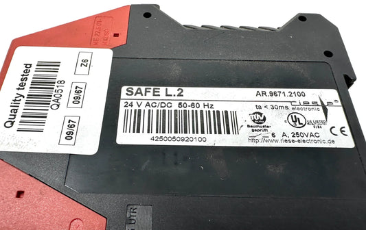 used Riese Electronic AR.9671.2100 Safety Relay SAFE L.2 24 V AC/DC 50-60 Hz - RISE [1]