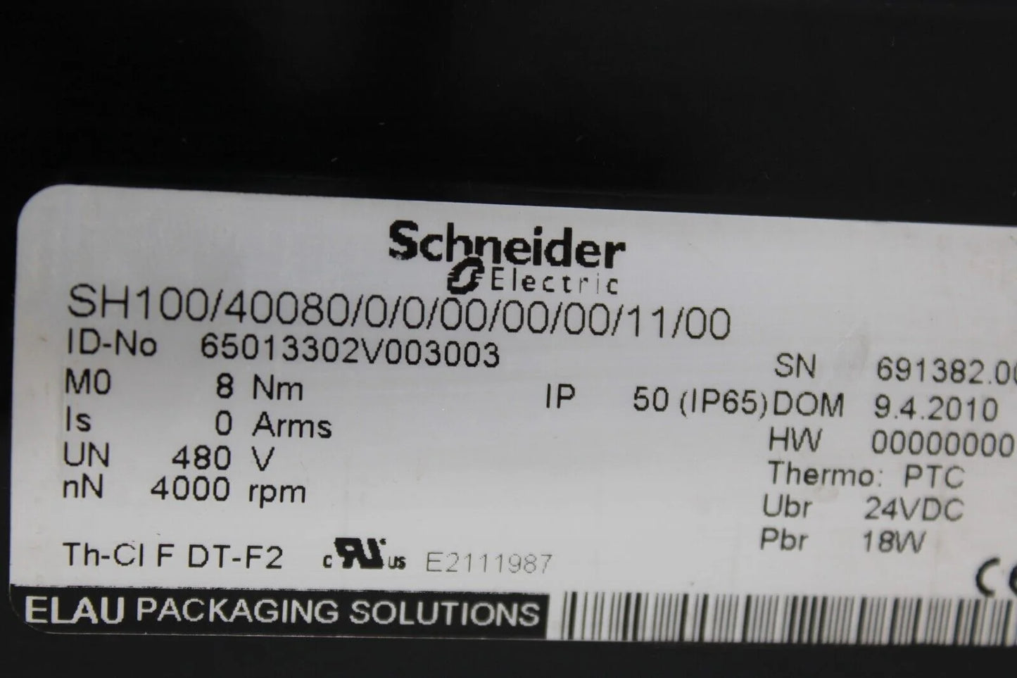 used Schneider SH100/40080/0/0/00/00/00/11/00 Motor - SCHNEIDER ELECTRIC [4]