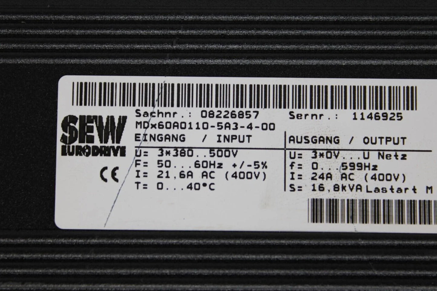 used Sew MDX60A0110-5A3-4-00 MDX61B0110-5A3-4-0T Inverter Drive - SEW [5]