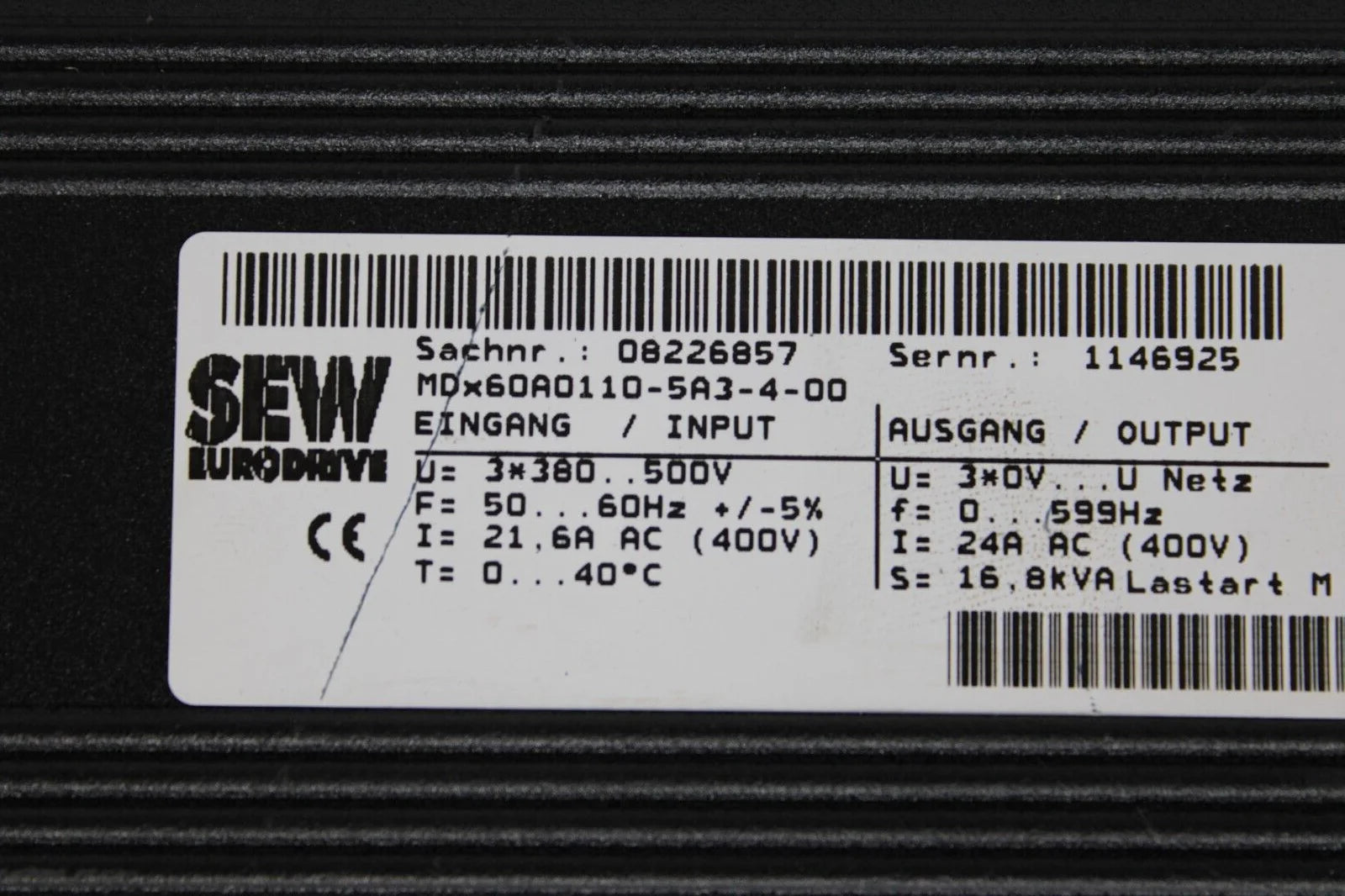 used Sew MDX60A0110-5A3-4-00 MDX61B0110-5A3-4-0T Inverter Drive - SEW [5]